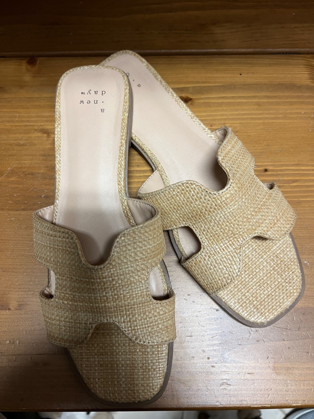 a new day Natural Woven Slide Mules